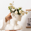 Moderne nordische Keramik-Gesichtsvase, abstrakter menschlicher Kopf, Blumentopf, Großhandel, kreative Porzellan-Körperbüste-Vase für Heimdekoration