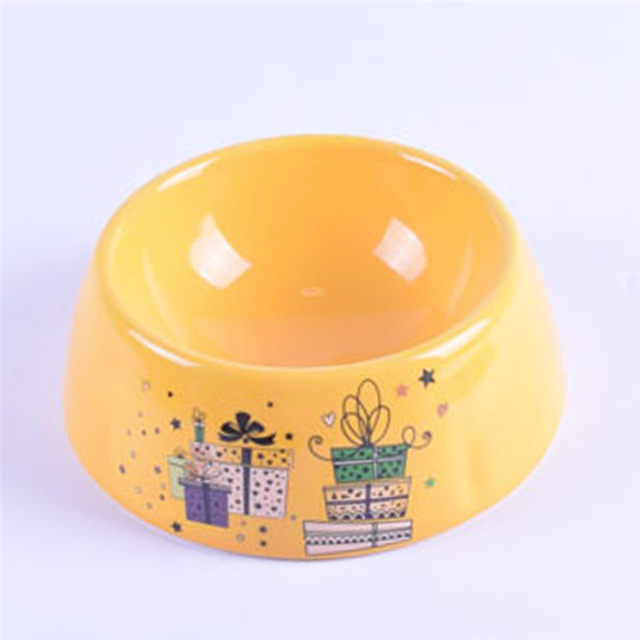 Keramik Hundenapf mit gelber Dekorglasur Keramik Pet Feeder Keramik Hundenapf