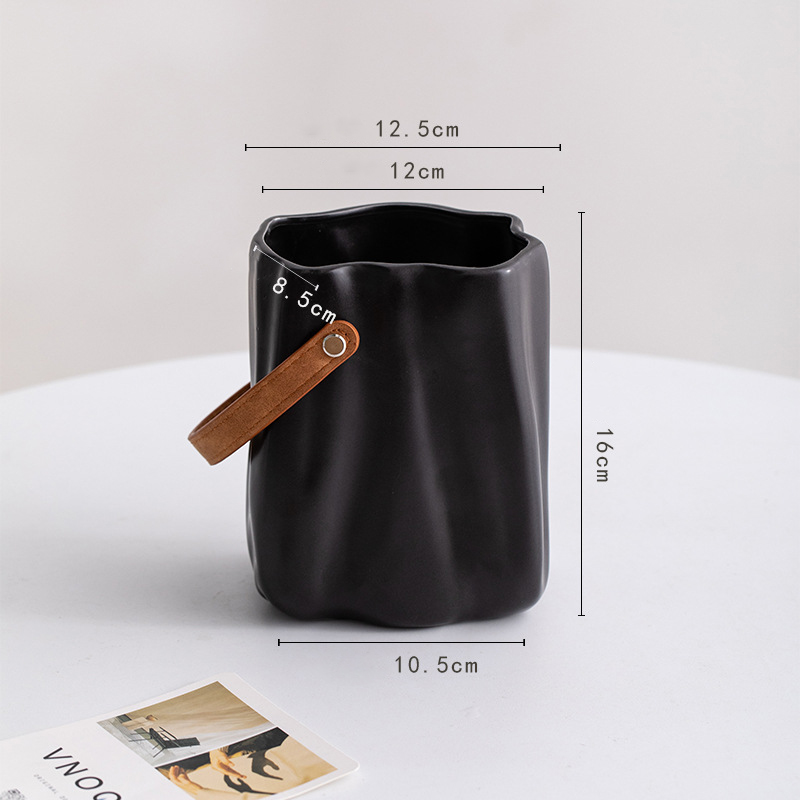 Handtaschenstil Design Weiß-, Grau- und Schwarz -Keramik -Vasen