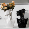 Großhandel mit moderner Keramik-Gesichtsvase, Büstenstatue für Heimdekoration, OEM-kundenspezifischer Porzellan-Menschenkopf-Blumentopf, Schmuck-Display-Halter