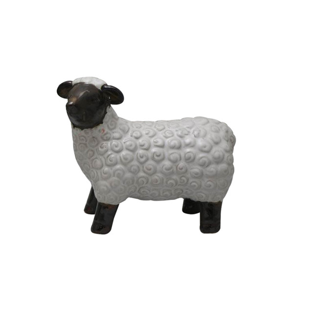 Keramik White Farm Schaf Statuen Dekoration