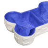 Anaglyphenknochen Schüsselboden Blaue Knochenform Doppelschüssel Design Hundenapf Keramikfutterbecken Tiernahrungsbecken Schönes Tierfutterbecken