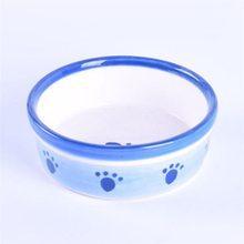 kreisförmige Schüssel außerhalb Drucken Hunde Fußabdrücke Keramik Hundenapf und Keramik Katze Schüssel Keramik Pet Bowl
