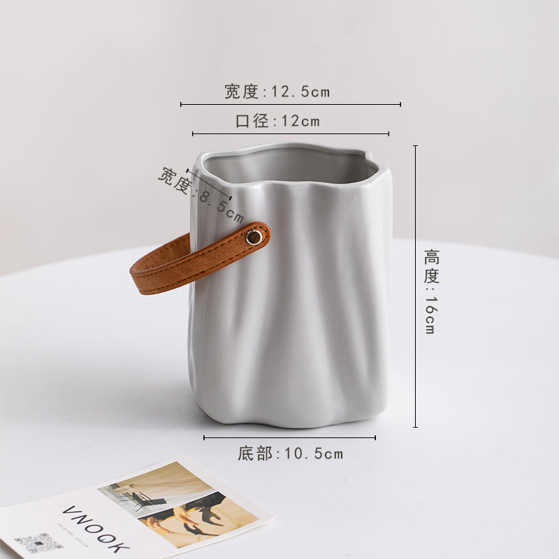Handtaschenstil Design Weiß-, Grau- und Schwarz -Keramik -Vasen