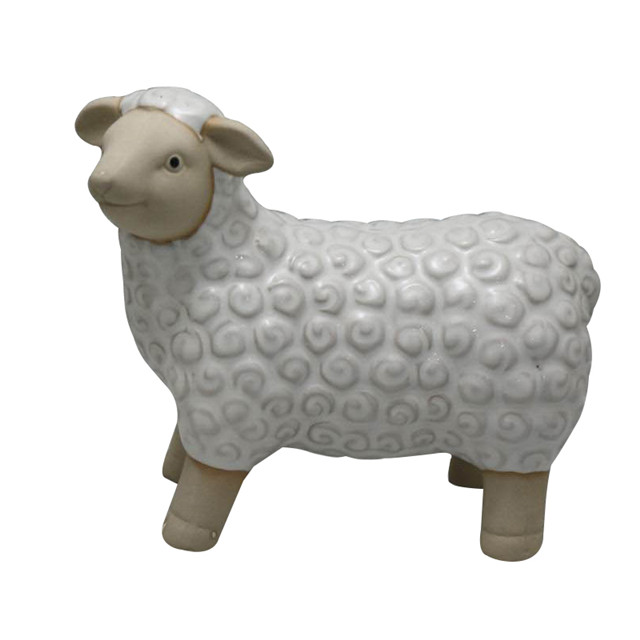 Keramik White Farm Schaf Statuen Dekoration