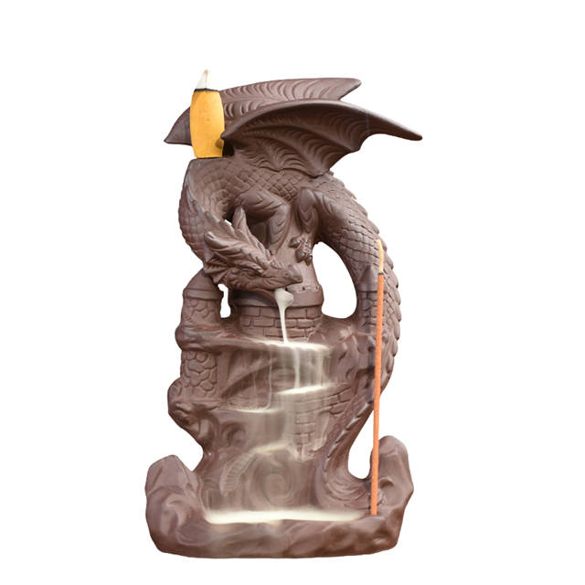 2020 Jahre NO 2 Stil neues Produkt Statue Drachen Keramik Wasserfall Drachen Rückfluss Weihrauchbrenner