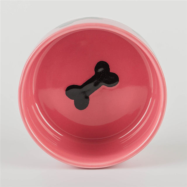mit Knochendruck Circular Ceramic Dog Feed Pink Keramik Pet Feeder Ceramic Dog Bowl