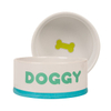 mit Logo gedruckt kreisförmige Keramik Hundefutter Pink Ceramic Pet Feeder Dog Bowl