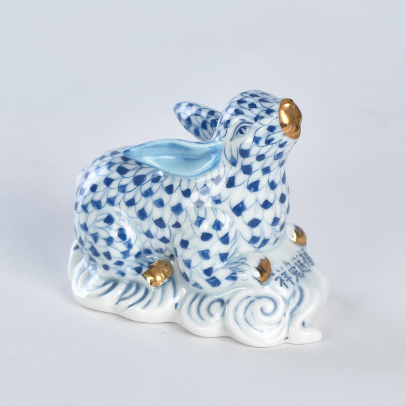 Künstliches handbemaltes Keramik-Kaninchen