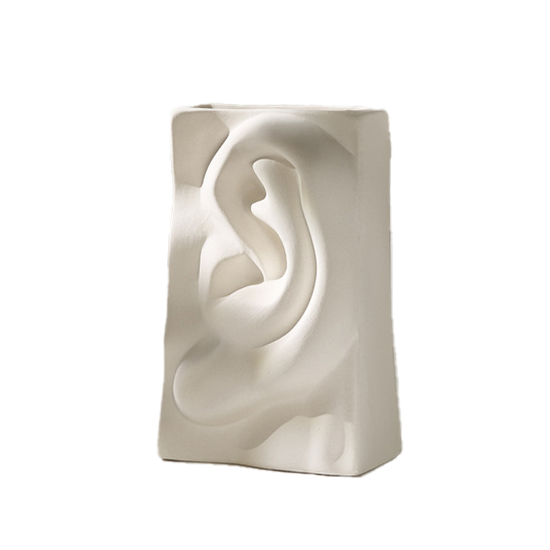 Auge, Ohr, Mund, Nasenstil Design Keramikvase Porzellan hergestellt Blumenvase