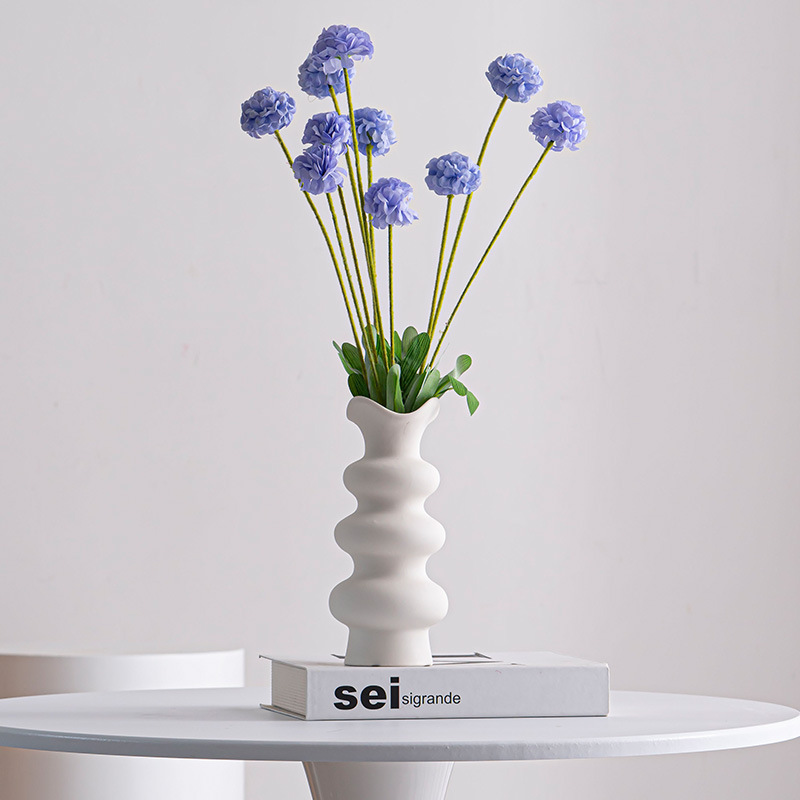Pink, Blau, Schwarz, Weiß, Dreischicht Blumenstil Design Keramikvasen für die Heimdekoration