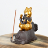 Keramik-Ganesha sitzt auf dem Elefanten-Wasserfall Backflow-Räucherstäbchen-Kegel-Keramik-Backflow-Räucherbrenner