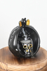Schwarzer Keramik-Kürbis und Fledermaus-LED-Leuchten Rückfluss-Wasserfall-Räuchergefäß