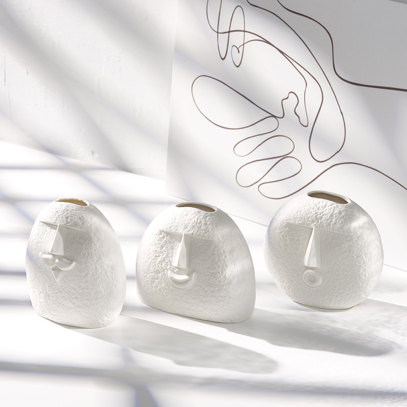 Porzellanvase ohne Glasur Wasser Desktop -Ornament Keramikvase