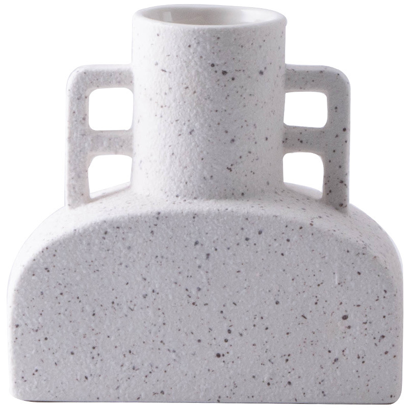 Kreativität und Innovationsstil Design Porzellan Vase Home Desktop -Dekorationen weiße Sandkörnchen fühlen Keramikvase