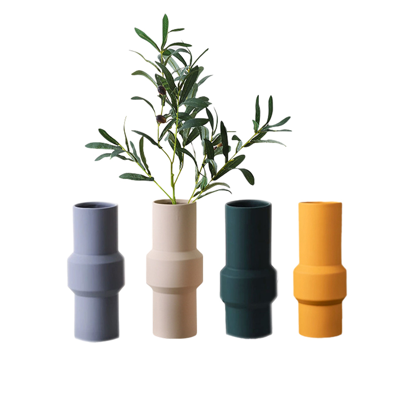Weiße Keramikvase Desktop Dekoration für Wohnkulturblumenvase