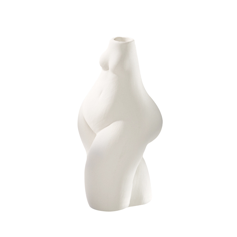 Körpermodellierung Art Vase stiller Stil Keramik Vase Skulptur weiße einfache Embryoblume Vase
