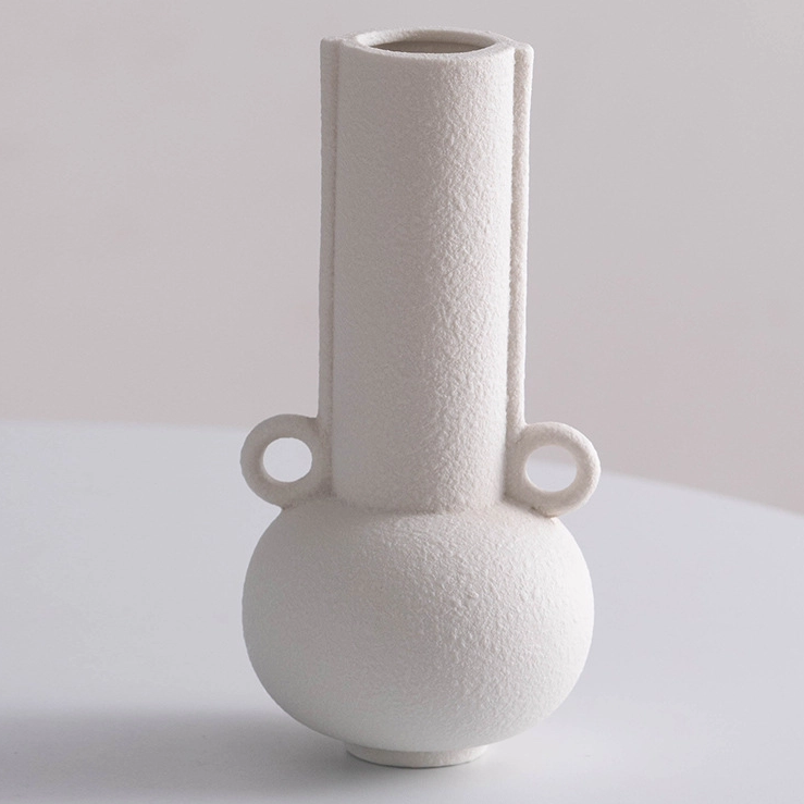 Moderne minimalistische Keramikvase - Skandinavische Blumenvase für Wohnzimmer