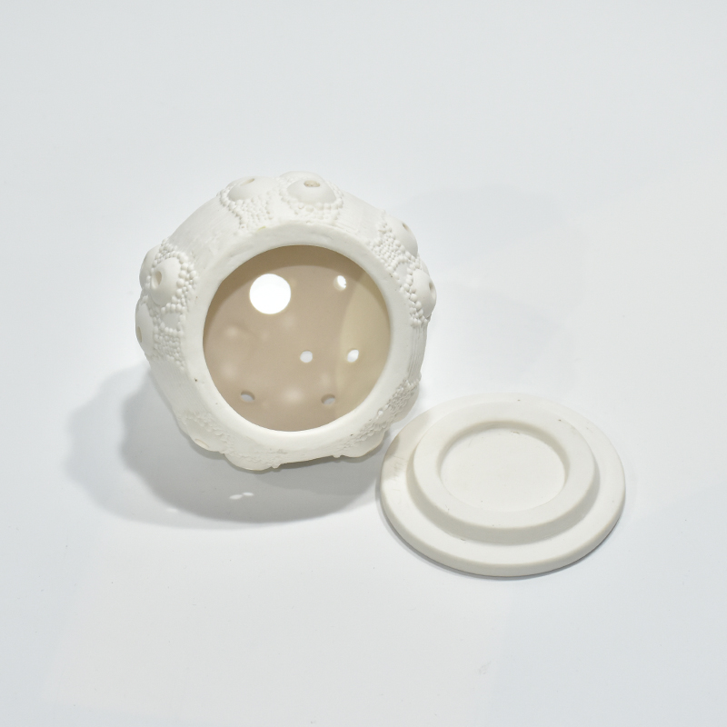 Desktop Nacht hellweiß weiße Keramik Teelichthalter Ausschnitt Design Ausschnitt Keramik Teelicht Kerzenhalter