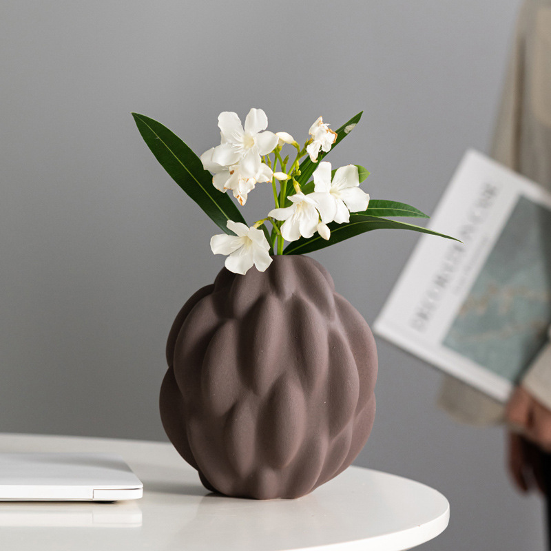 OEM Custom Art Keramikvasen-Set (S/M/L), moderner, matt strukturierter Knospen-Blumentopf für den Großhandel
