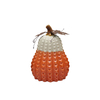 Handbemaltes, strukturiertes Keramik-Kürbisstatuen-Set, Herbsternte-Porzellan-Weihnachtsornament mit Metallakzenten. Hersteller