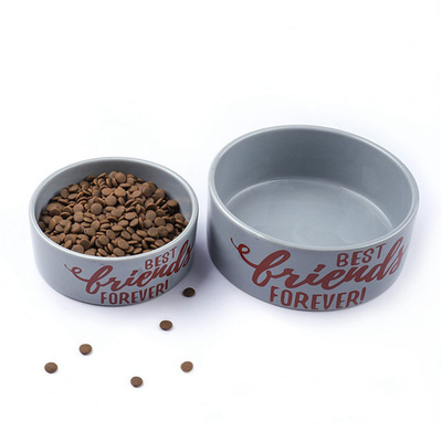 Smokey Cat Tigger Max Exklusive Verwendung Doppelschüssel High und Low Style Grau Keramik Pet Feeder Keramik Cat Bowl