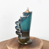 Blauer Keramik-Wasserfall-Rückfluss-Räucherkegel-Weihrauchhalter