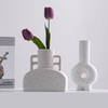 Kreativität und Innovationsstil Design Porzellan Vase Home Desktop -Dekorationen weiße Sandkörnchen fühlen Keramikvase