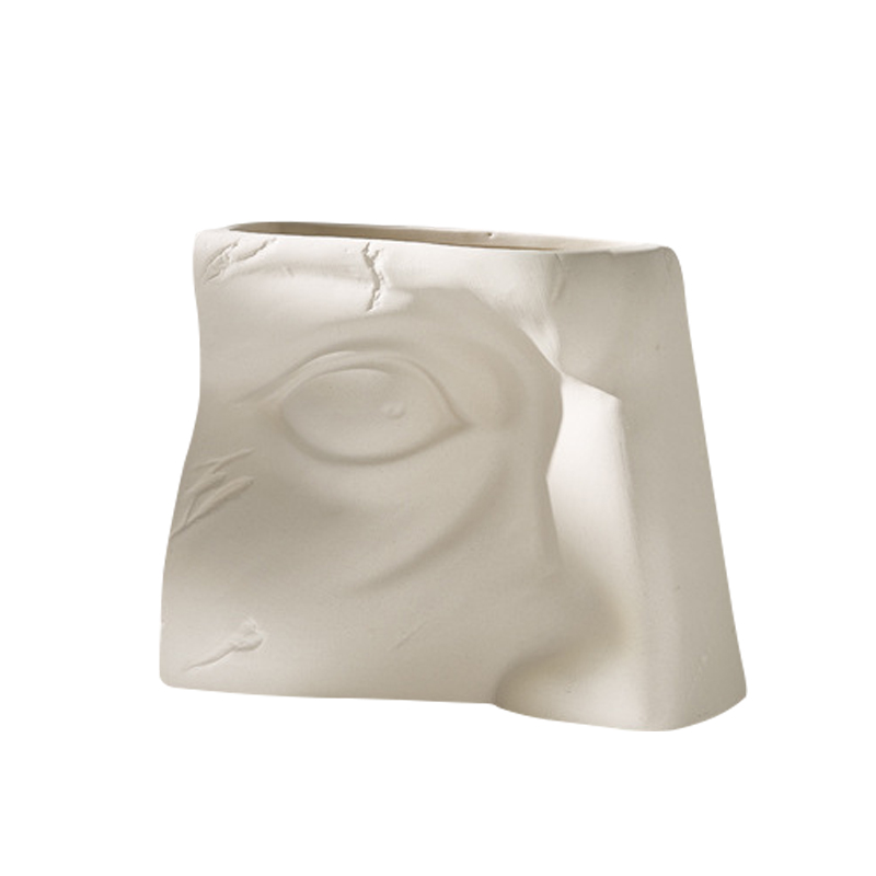 Auge, Ohr, Mund, Nasenstil Design Keramikvase Porzellan hergestellt Blumenvase