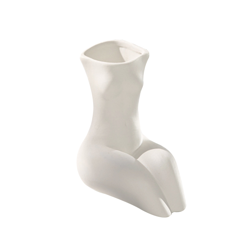 Körpermodellierung Art Vase stiller Stil Keramik Vase Skulptur weiße einfache Embryoblume Vase