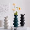 Pink, Blau, Schwarz, Weiß, Dreischicht Blumenstil Design Keramikvasen für die Heimdekoration