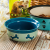 Blue Circular Ceramic Dog Bowl Keramik-Futterautomat