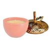 mit galvanisierten goldenen Keramikdeckeln Pink Ceramic Candle Jar