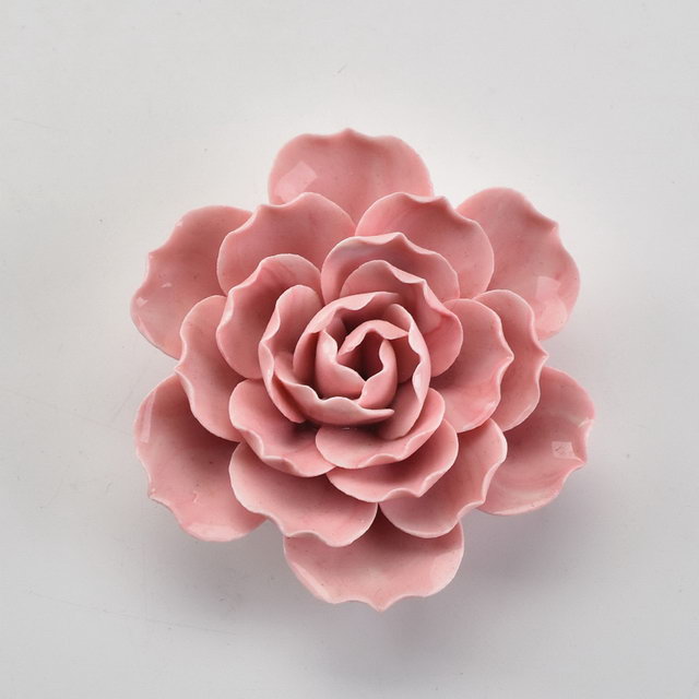 Rosa Rose Blumen-Stil Wohnkultur Hochzeitsdekoration Porzellan Blume Figur Statue Keramik Blume