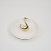 Golden Swan Shape Home Decor Geschenk Schmuck Display Tray Hochzeitsgeschenk Keramik Ringhalter Custom Trinket Tray