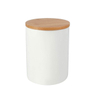 Weißer Keramiktopf Mit Bambusdeckel Keramikkerzenglas
