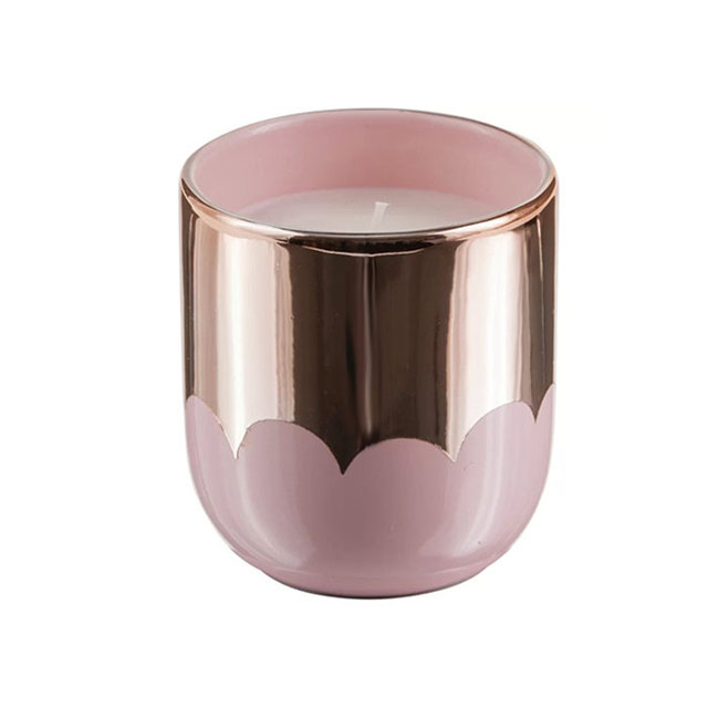 Hellgrünes und rosa Keramik-Ananas-Kerzenglas