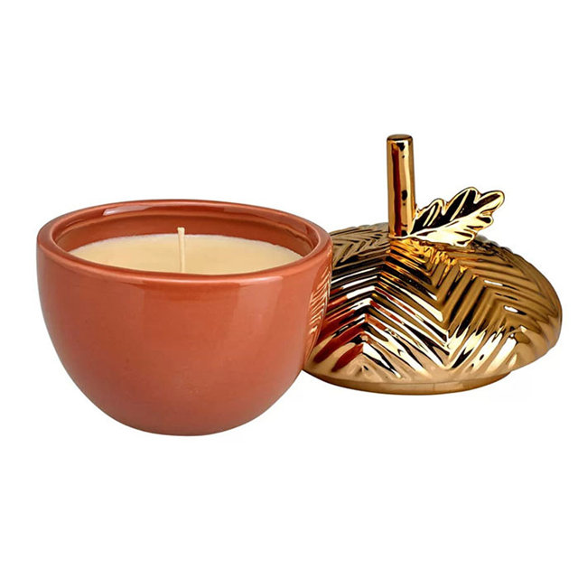 Gedruckte Goldflecken Keramikkerzenbecher