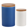 Keramikbehälter Vorratsglas Teeglasbehälter Porzellanglas und Bambusdeckel mit Bambusdeckel (luftdicht) (Matt White, Packung 2)