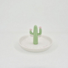 Grüne Kaktusform Home Decor Geschenk Schmucktablett Keramik Eheringhalter Schmuck Display Tablett