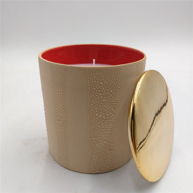 for love Light ein romantisches Feuer Vergoldeter Deckel Keramikkerzenglas