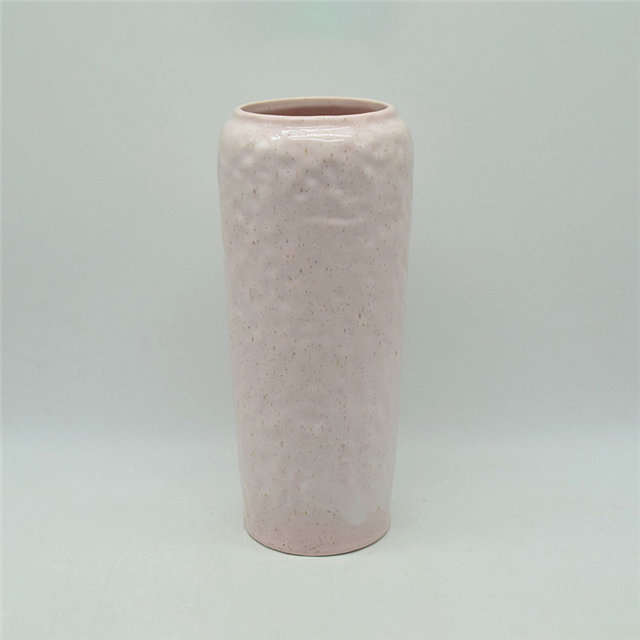 Heimtextilien Dekoration Tischplatte Keramikvase Desktop-Dekoration Polyhedrose Pink Tall Type Keramikvase