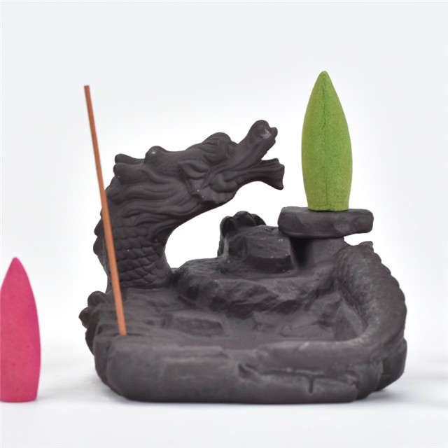 Gewinde Weihrauch Sockel Keramik Wasserfall Reflux Weihrauch Drache Gesichter Der Mond Keramik Fingered Citron Dragon Rückfluss Weihrauchbrenner