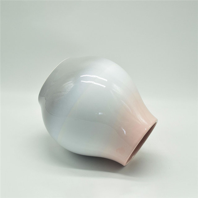 Heimtextilien Dekoration Tischplatte Keramik Vase Desktop Dekoration Polyhedrose Blaue und rote Ellipse Keramik Vase