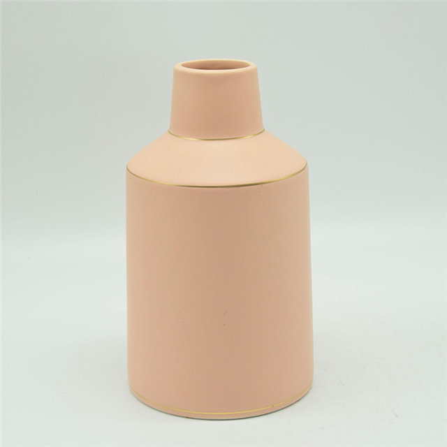 Weißer Punkt im modernen Stil Rugby-Stil Golden Pink Hohe Keramikvase