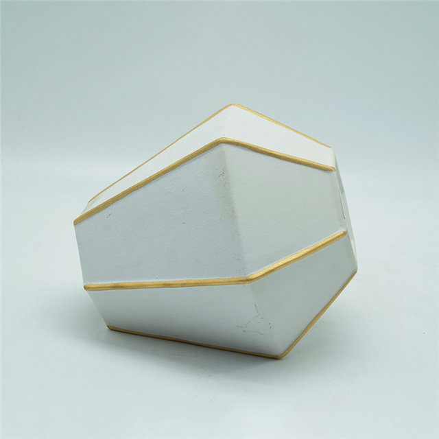 Heimtextilien Dekoration Tischplatte Keramik Vase Desktop Dekoration Polyhedrose Grau Weiß Keramik Vase