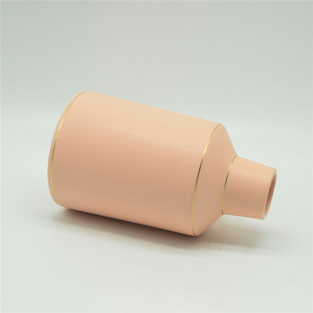 Weißer Punkt im modernen Stil Rugby-Stil Golden Pink Hohe Keramikvase