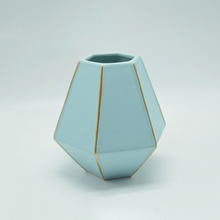Heimtextilien Dekoration Tischplatte Keramik Vase Desktop Dekoration Polyhedrose Wathet Keramik Vase