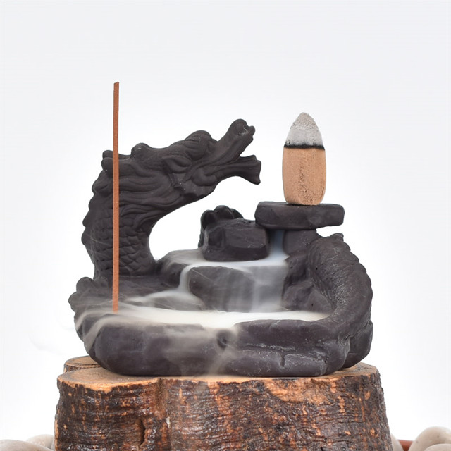 Gewinde Weihrauch Sockel Keramik Wasserfall Reflux Weihrauch Drache Gesichter Der Mond Keramik Fingered Citron Dragon Rückfluss Weihrauchbrenner
