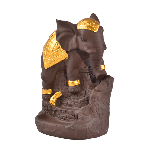 Heimtextilien Dekorieren Keramik Statue Golden Elephant Keramik Backflow Weihrauchbrenner